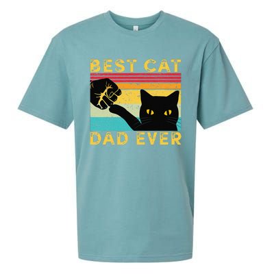 Best Cat Dad Ever Funny Cat Daddy Fist Bump Fathers Day Sueded Cloud Jersey T-Shirt