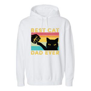 Best Cat Dad Ever Funny Cat Daddy Fist Bump Fathers Day Garment-Dyed Fleece Hoodie