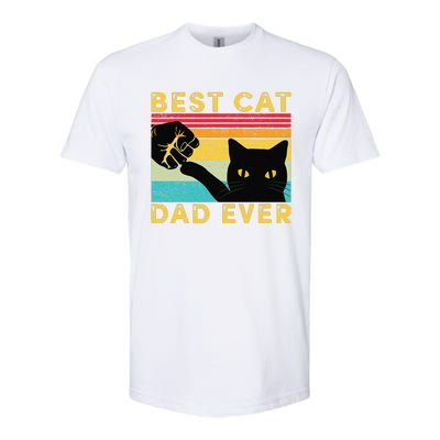 Best Cat Dad Ever Funny Cat Daddy Fist Bump Fathers Day Softstyle CVC T-Shirt