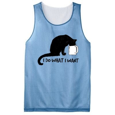 Black Cat Do What I Want Red Cup Funny My Cat Cute Gift Mesh Reversible Basketball Jersey Tank