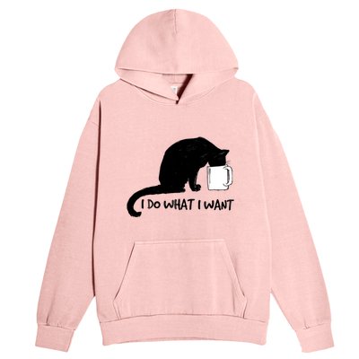 Black Cat Do What I Want Red Cup Funny My Cat Cute Gift Urban Pullover Hoodie