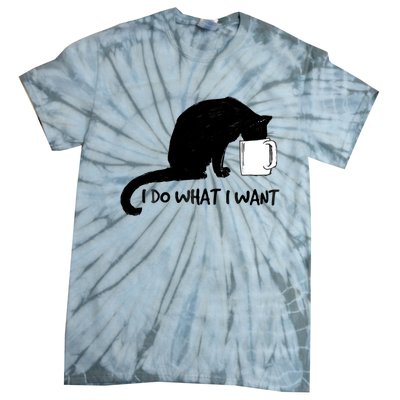 Black Cat Do What I Want Red Cup Funny My Cat Cute Gift Tie-Dye T-Shirt