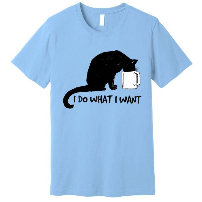 Black Cat Do What I Want Red Cup Funny My Cat Cute Gift Premium T-Shirt