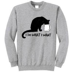 Black Cat Do What I Want Red Cup Funny My Cat Cute Gift Sweatshirt