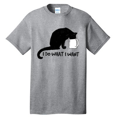 Black Cat Do What I Want Red Cup Funny My Cat Cute Gift Tall T-Shirt