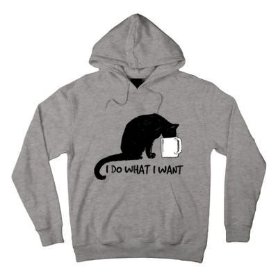 Black Cat Do What I Want Red Cup Funny My Cat Cute Gift Tall Hoodie