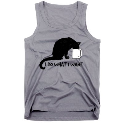 Black Cat Do What I Want Red Cup Funny My Cat Cute Gift Tank Top