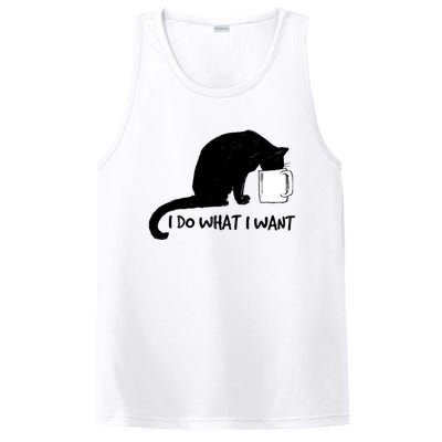 Black Cat Do What I Want Red Cup Funny My Cat Cute Gift PosiCharge Competitor Tank