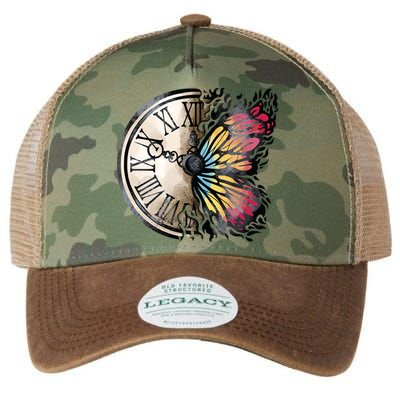 Butterfly Clock Design Legacy Tie Dye Trucker Hat