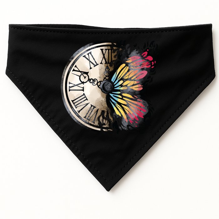 Butterfly Clock Design USA-Made Doggie Bandana