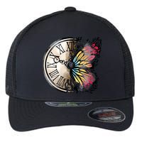 Butterfly Clock Design Flexfit Unipanel Trucker Cap