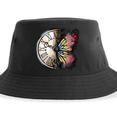 Butterfly Clock Design Sustainable Bucket Hat
