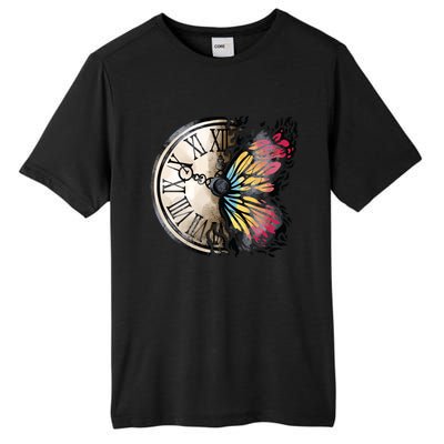 Butterfly Clock Design Tall Fusion ChromaSoft Performance T-Shirt