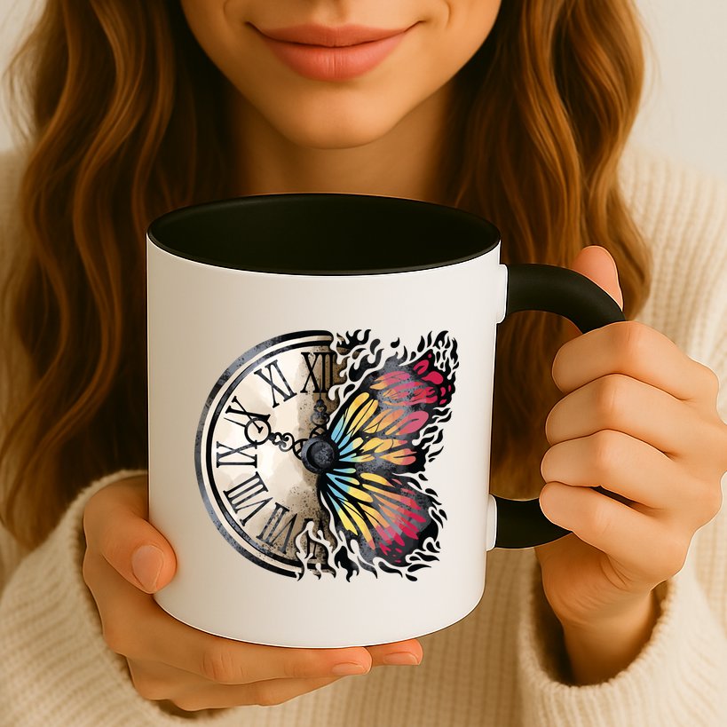 Butterfly Clock Design Mug