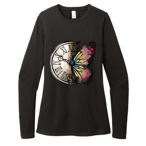 Butterfly Clock Design Womens CVC Long Sleeve Shirt