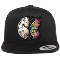 Butterfly Clock Design Flatbill Hat