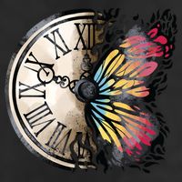 Butterfly Clock Design Golf Towel