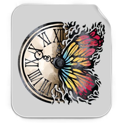 Butterfly Clock Design Permanent Decal Sticker