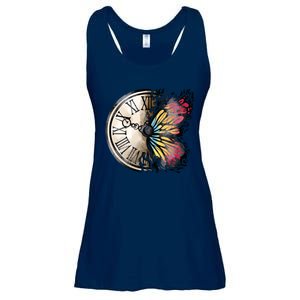 Butterfly Clock Design Ladies Essential Flowy Tank