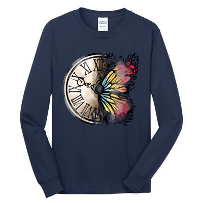 Butterfly Clock Design Tall Long Sleeve T-Shirt