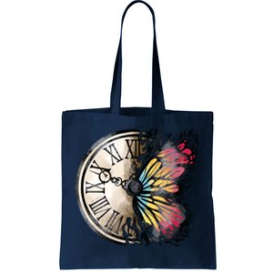 Butterfly Clock Design Tote Bag