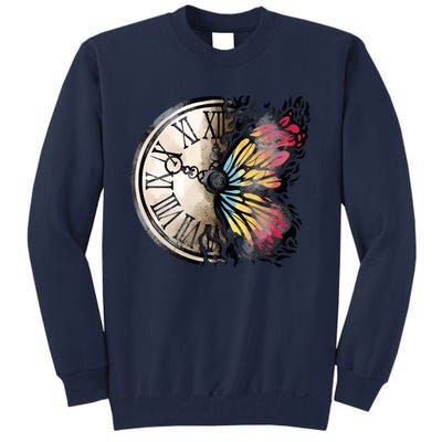 Butterfly Clock Design Tall Sweatshirt