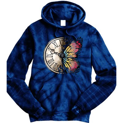 Butterfly Clock Design Tie Dye Hoodie