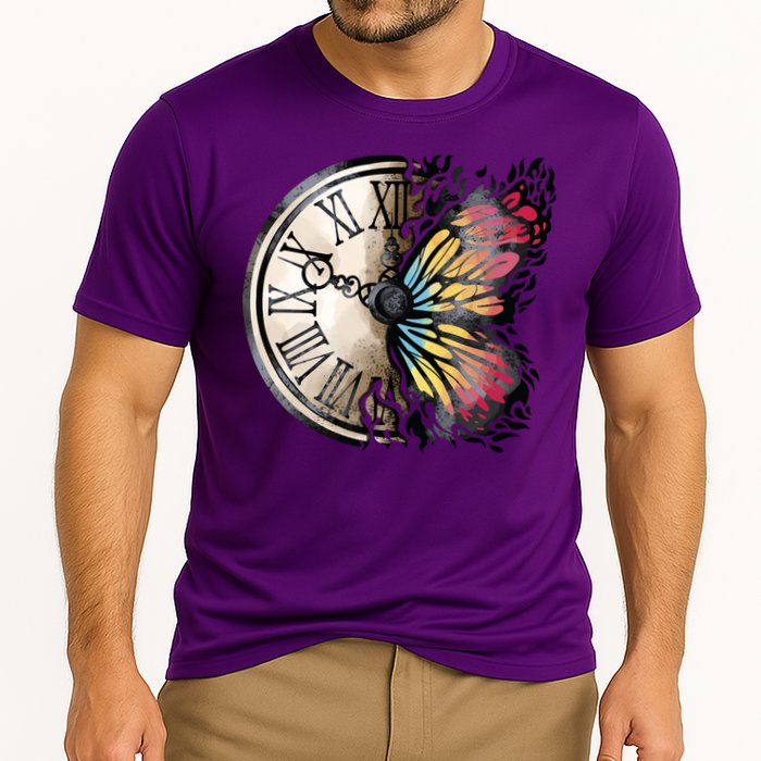 Butterfly Clock Design Performance Shirt