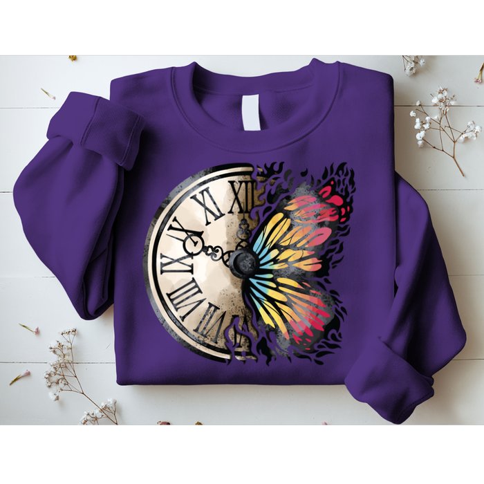Butterfly Clock Design Sweatshirt