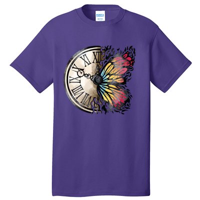 Butterfly Clock Design Tall T-Shirt