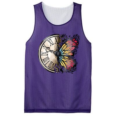 Butterfly Clock Design Mesh Reversible Basketball Jersey Tank