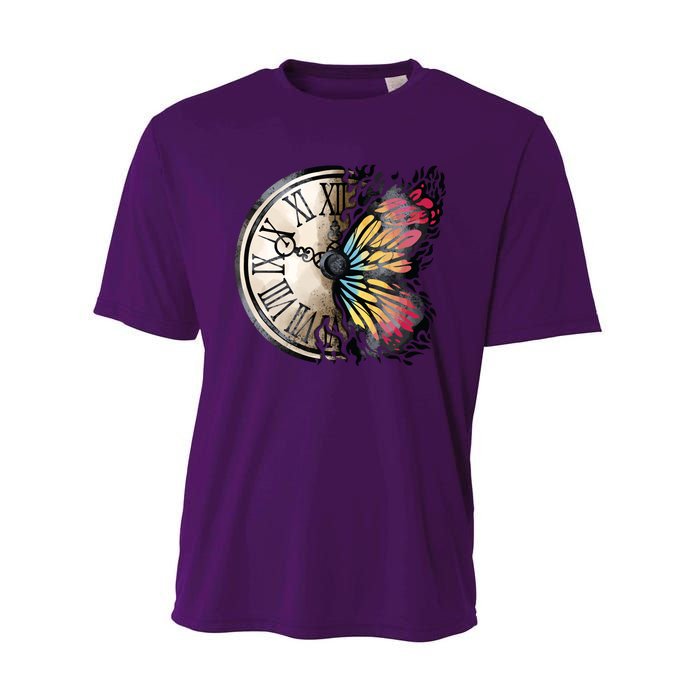 Butterfly Clock Design Performance Sprint T-Shirt