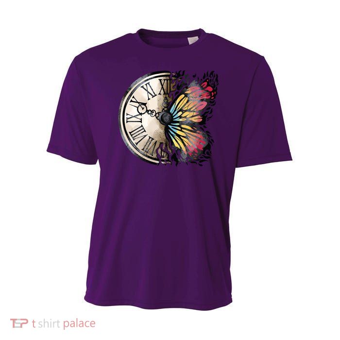 Butterfly Clock Design Youth Performance Sprint T-Shirt