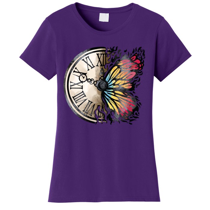 Butterfly Clock Design Women's T-Shirt