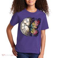 Butterfly Clock Design Kids T-Shirt