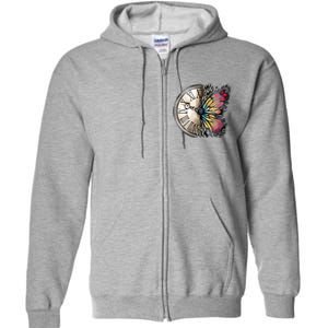 Butterfly Clock Design Full Zip Hoodie