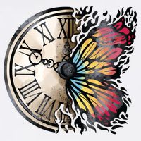 Butterfly Clock Design Garment-Dyed Sweatshirt