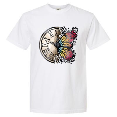 Butterfly Clock Design Garment-Dyed Heavyweight T-Shirt