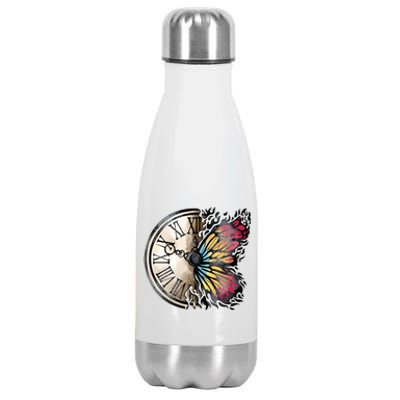 Butterfly Clock Design Stainless Steel Insulated Water Bottle