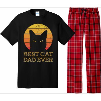 Best Cat Dad Ever Vintage Funny Cat Daddy Fathers Day Pajama Set