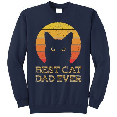 Best Cat Dad Ever Vintage Funny Cat Daddy Fathers Day Tall Sweatshirt