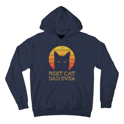 Best Cat Dad Ever Vintage Funny Cat Daddy Fathers Day Tall Hoodie