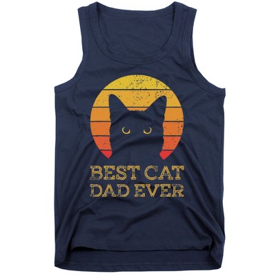 Best Cat Dad Ever Vintage Funny Cat Daddy Fathers Day Tank Top