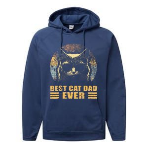 Best Cat Dad Ever FatherS Day Performance Fleece Hoodie