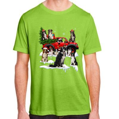 Border Collie Dog Red Truck Christmas Tree Santa Ugly Xmas Cute Gift Adult ChromaSoft Performance T-Shirt