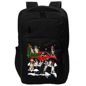 Border Collie Dog Red Truck Christmas Tree Santa Ugly Xmas Cute Gift Impact Tech Backpack