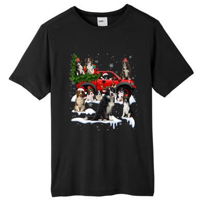 Border Collie Dog Red Truck Christmas Tree Santa Ugly Xmas Cute Gift Tall Fusion ChromaSoft Performance T-Shirt