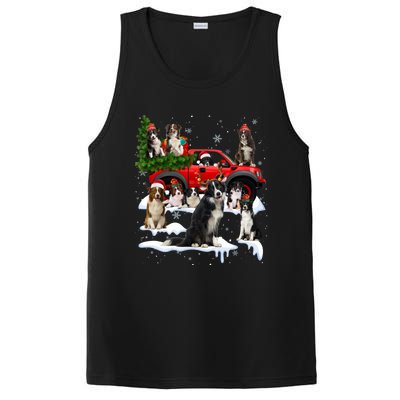 Border Collie Dog Red Truck Christmas Tree Santa Ugly Xmas Cute Gift PosiCharge Competitor Tank