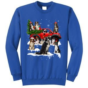 Border Collie Dog Red Truck Christmas Tree Santa Ugly Xmas Cute Gift Sweatshirt