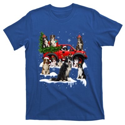 Border Collie Dog Red Truck Christmas Tree Santa Ugly Xmas Cute Gift T-Shirt